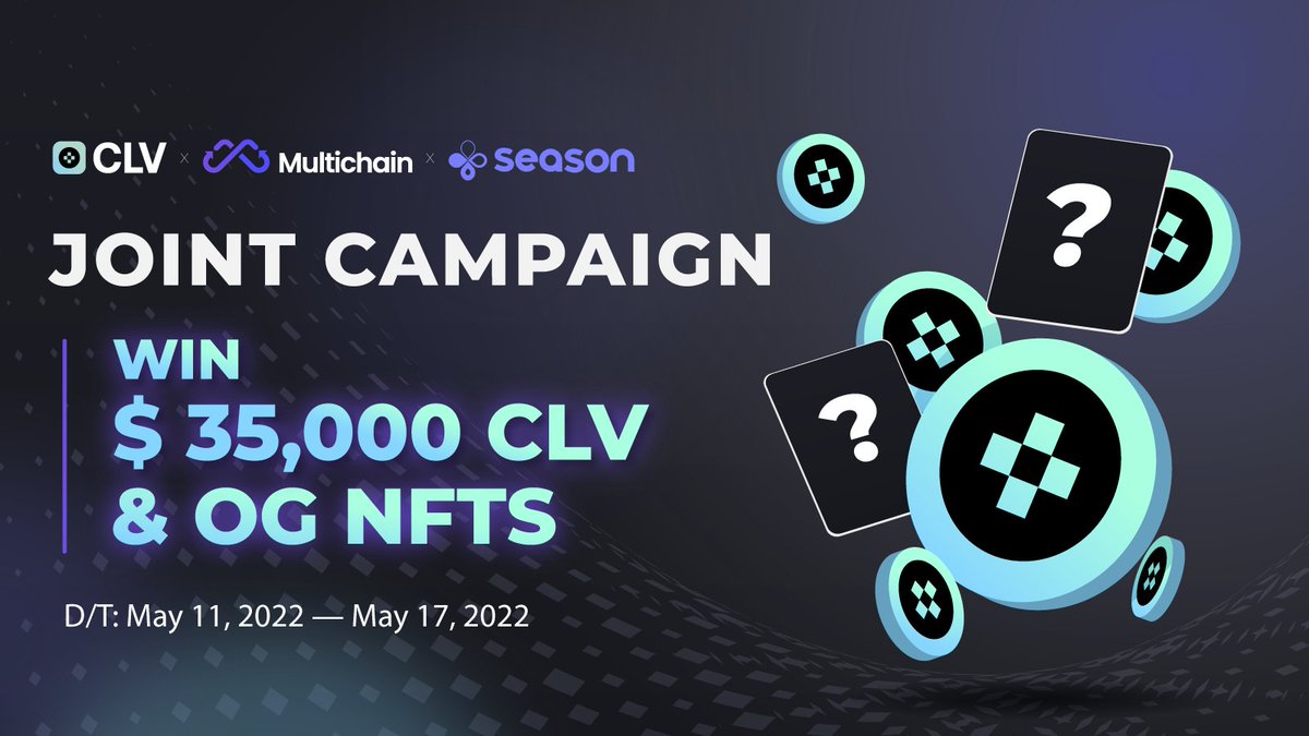 Lucent_Network's tweet photo. CLV Tribe 👀🥳

🥁 Announcing @clv_org X @MultichainOrg X @seasonswap X @ProjectGalaxyHQ Joint Campaign🥳 

🎁 $35,000 worth CLV &amp; OG NFTs Up For Grabs🔥

⏰ Event starts : May 11, 2022 | 10am UTC 

⏱️Get Ready and Don't miss out👀

➡️ How to participate: https://t.co/CiYpoAuM3m https://t.co/4nc6kh9Kcy
