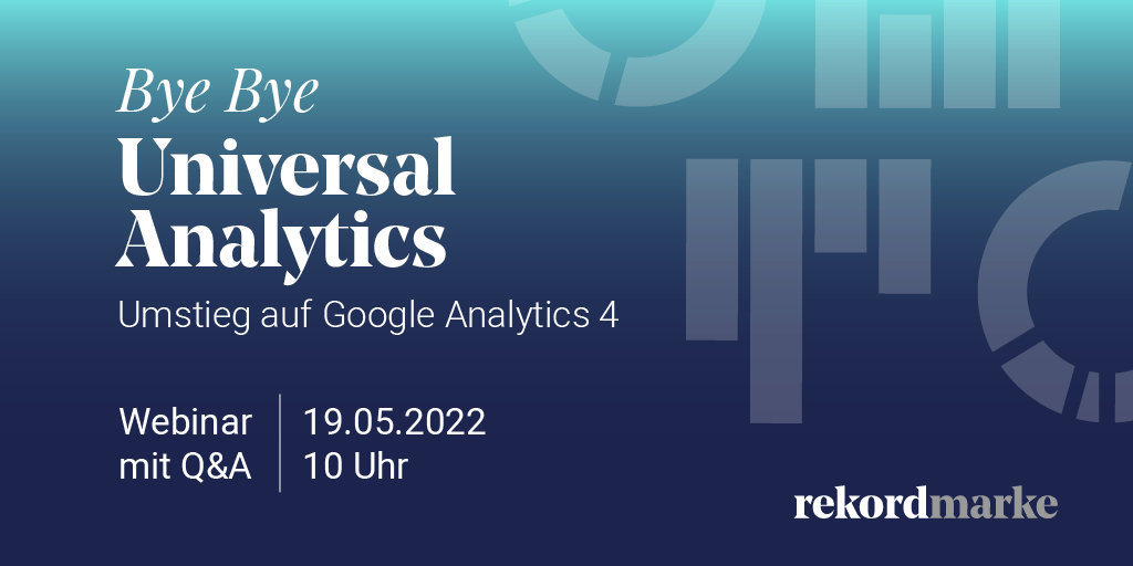 Das Ende ist nah: Wir unterstützen euch bei eurem Umstieg auf #googleanalytics4 👉 jetzt zum kostenfreien Webinar "Bye Bye Universal Analytics - Tipps zum stressfreien Umstieg auf Google Analytics 4" unter bit.ly/36UrSlS anmelden 👈