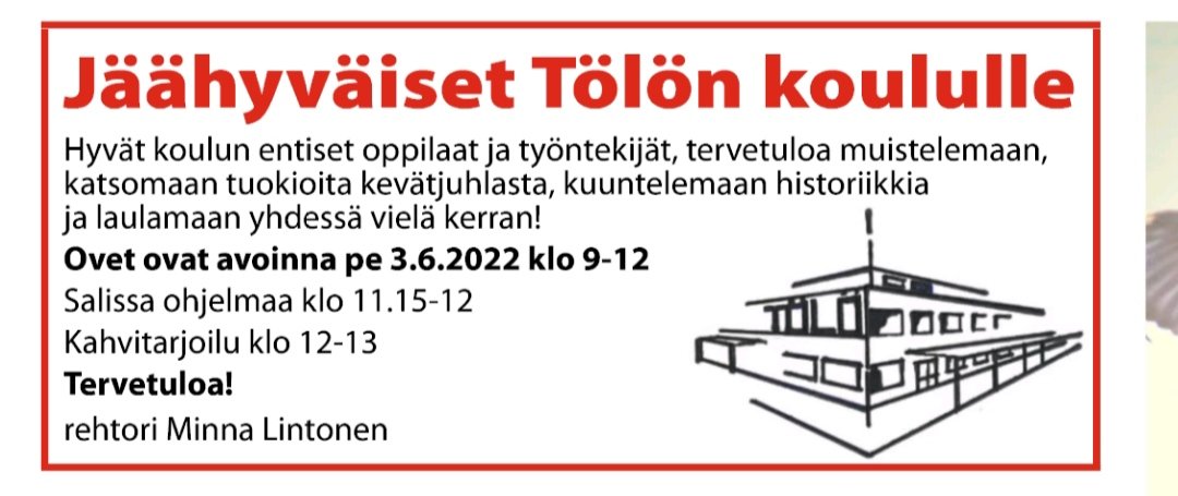 IsoSatu's tweet photo. On aika hyvästellä Tölön koulu ❤️ https://t.co/3BgYLv3sM8