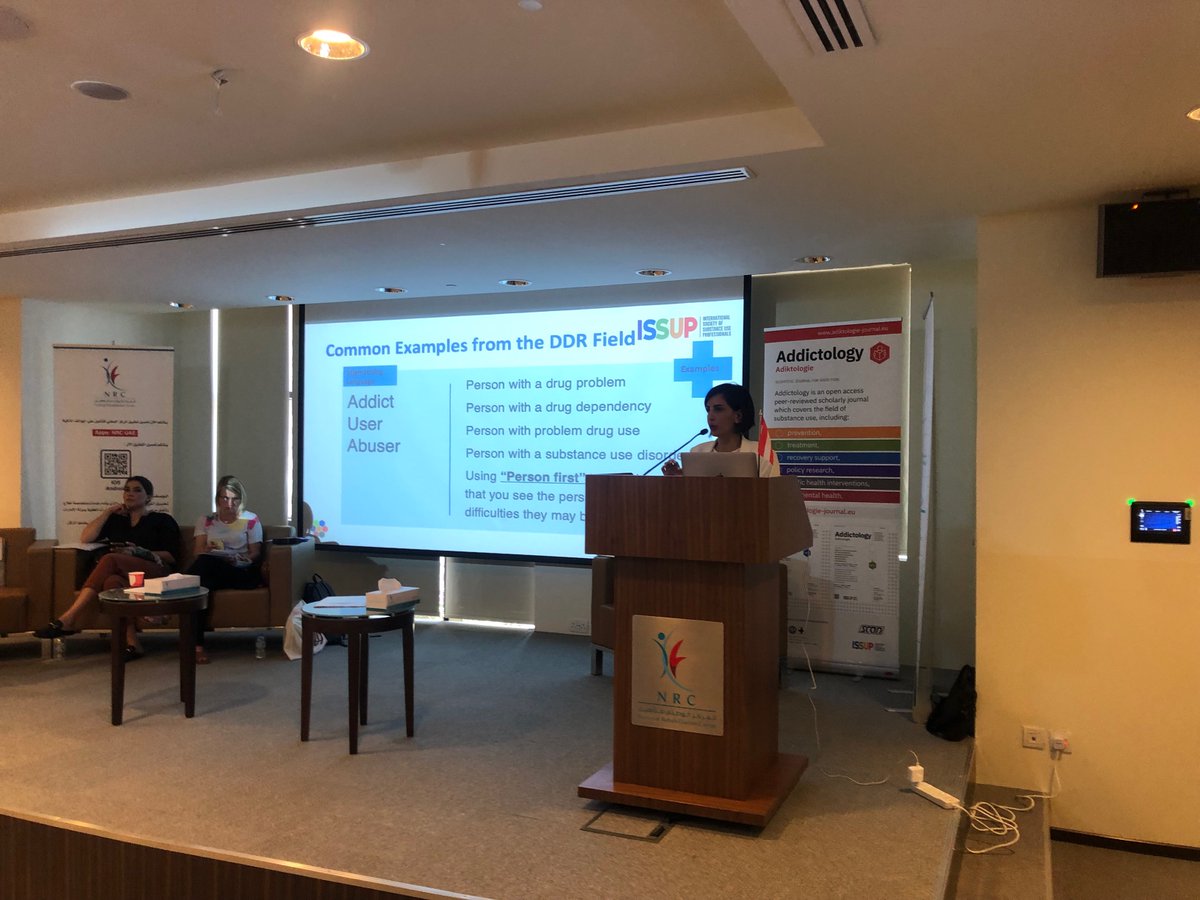 ISSUP Scientific Support Coordinator Rasha Abi Hana discussing sensitivity in communication and how to avoid #stigma with National Chapters at the National Rehabilitation Center today. #ISSUP2022
