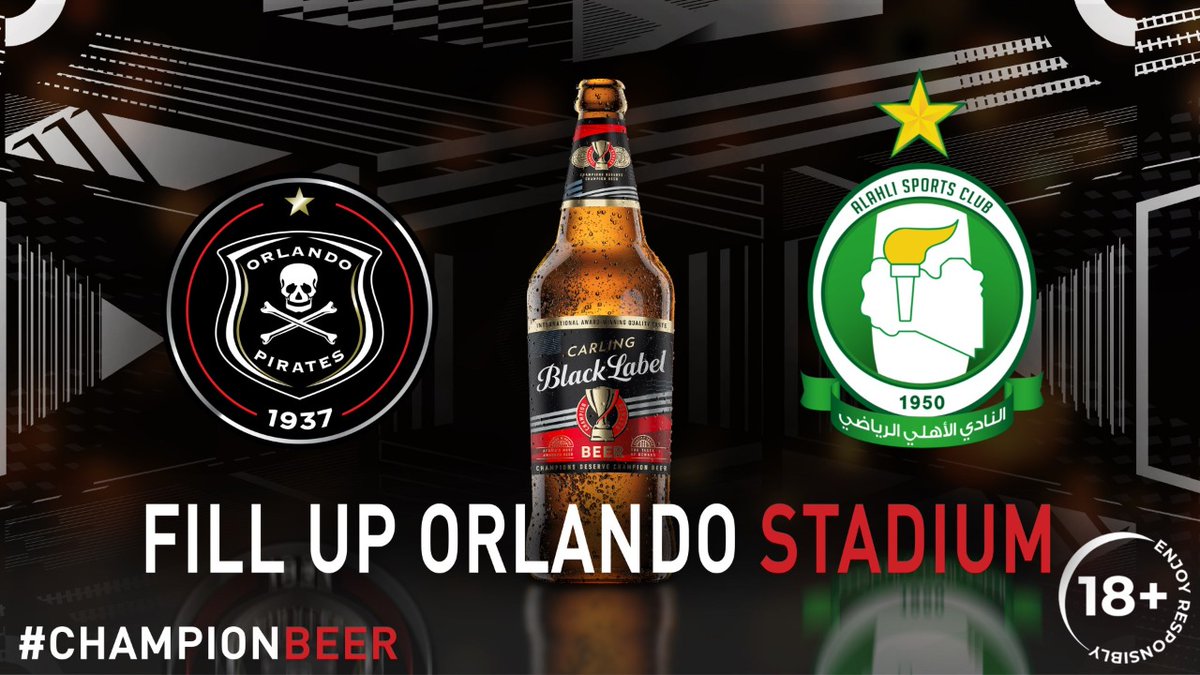Happy People Ziyawa nge weekend!⚽ Let’s fill up Orlando Stadium 🏟 when <a href="/orlandopirates/">Orlando Pirates</a> take on <a href="/Alahliysc/">AlAhli SC 🇳🇬</a> in the CAF semi-final on Sunday. #ChampionBeer

RT this tweet and we might slide into your DMs with tickets to the big game.