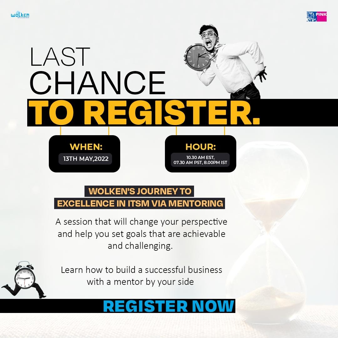 wolkensoftware's tweet photo. We are excited to announce that our webinar is just around the corner! 

Join us as we learn from the experiences of our speakers.

Register now! https://t.co/6GsnXGYadO

#Wolken #Wolkenedge #Wolkensoftware #Webinar #pinkelephant #ITSM #IT #Mentoring #SaaS #ServiceDesk #success https://t.co/ppaLUNkkCq