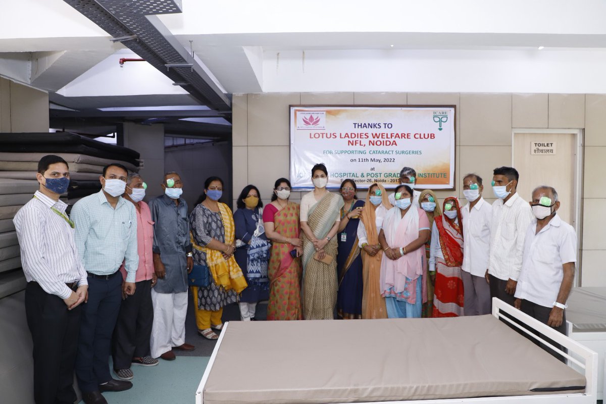 NFL_Kisan's tweet photo. Giving Back to Society

Lotus Ladies Welfare Club, NFL, #Noida sponsored needy patients for #Cataract Surgery at Icare Eye Hospital, #Noida.

Smt Gursharan Mann Rai, President of the Club, along with other executive members also interacted with beneficiaries after the surgeries. https://t.co/oRwgJbjes9
