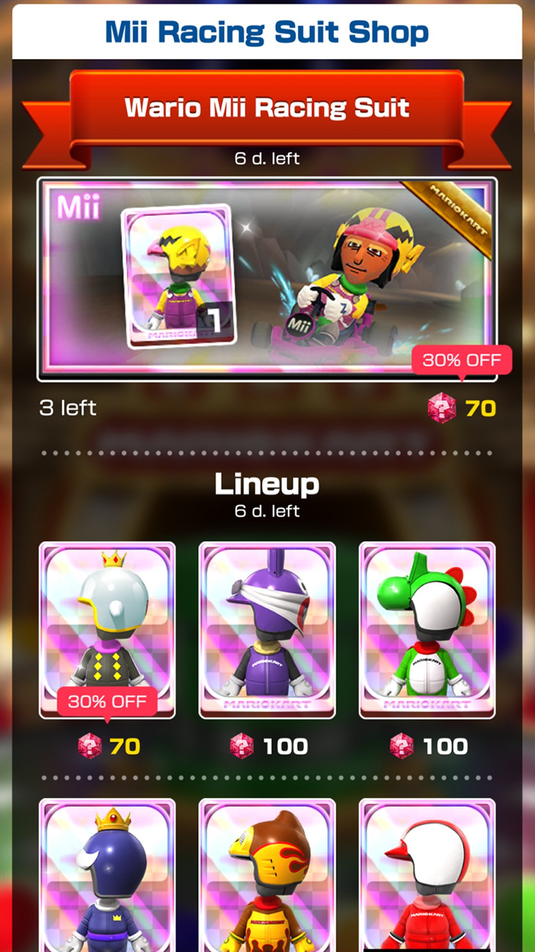 Mario Kart Tour on X: “The Wario Mii Racing Suit debuts in the Mii