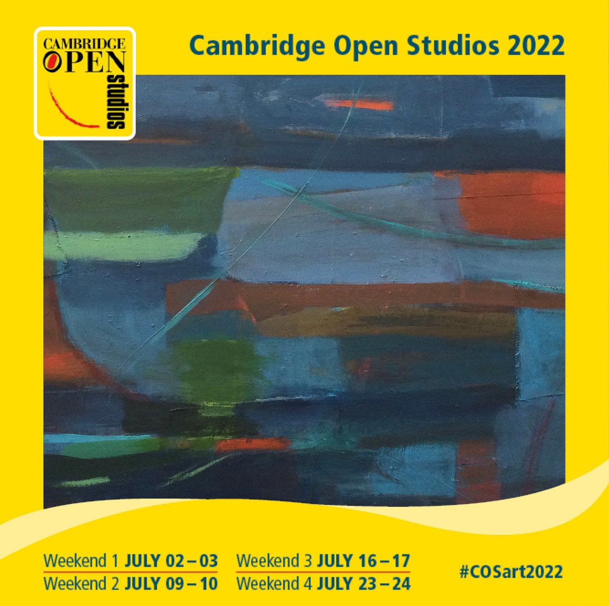 CamOpenStudios's tweet photo. Ninette’s paintings and works on paper are semi-abstract and abstract, using a variety of materials including acrylic paint, oil pastels and collage. They are colourful, textural and expressive. Venue 16g. Wks 1+2.

#COSart2022 #CambridgeArt #visitcambridge #MixedMediaPainting https://t.co/YSZ4wgnJ73