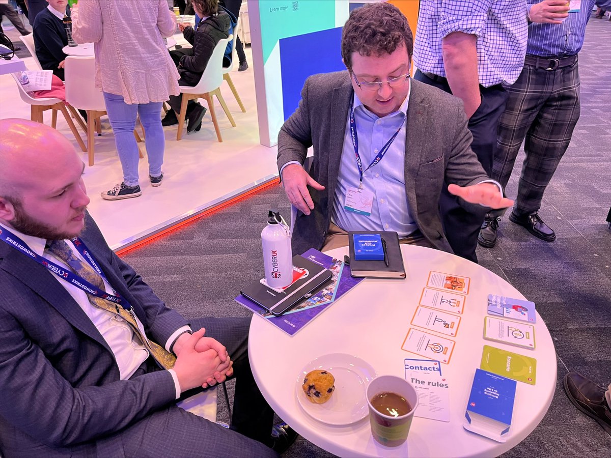 PA_Consulting's tweet photo. Ready for day two at #CYBERUK22 here in Wales. Reminder: our workshop runs from 11:40-12:20 BST. Join us to see our #CyberTransformation card game in action. Here's a sneak preview from our #cyber expert, Chris Goslin ⤵️ https://t.co/lErUbXqEGV