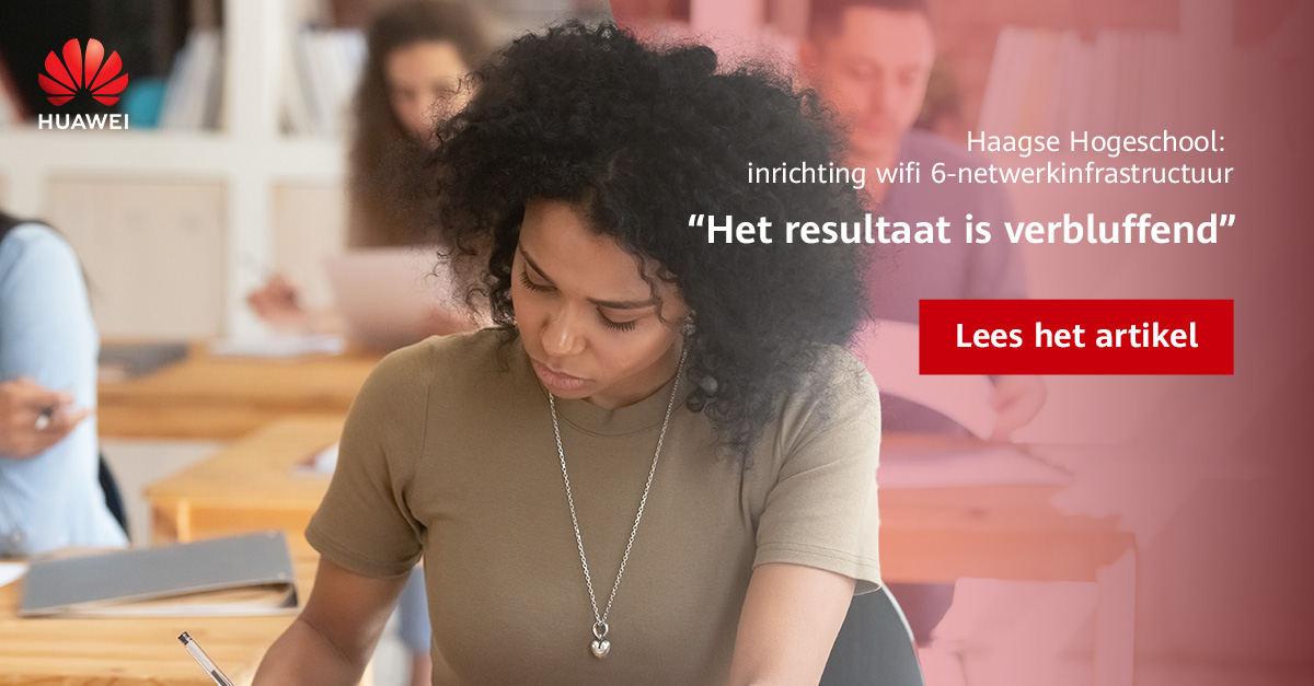 nl_huawei's tweet photo. Veilig digitaal examen doen in de cloud: dat kan op @dehaagse. Samen met Whyless en AnyLinQ realiseerden we een wifi-netwerk dat tijdens toetsen en examens 100% functioneert.

https://t.co/5yag0cOAT6

 #ICT #onderwijs #wifi6 https://t.co/ju2sit2JWu