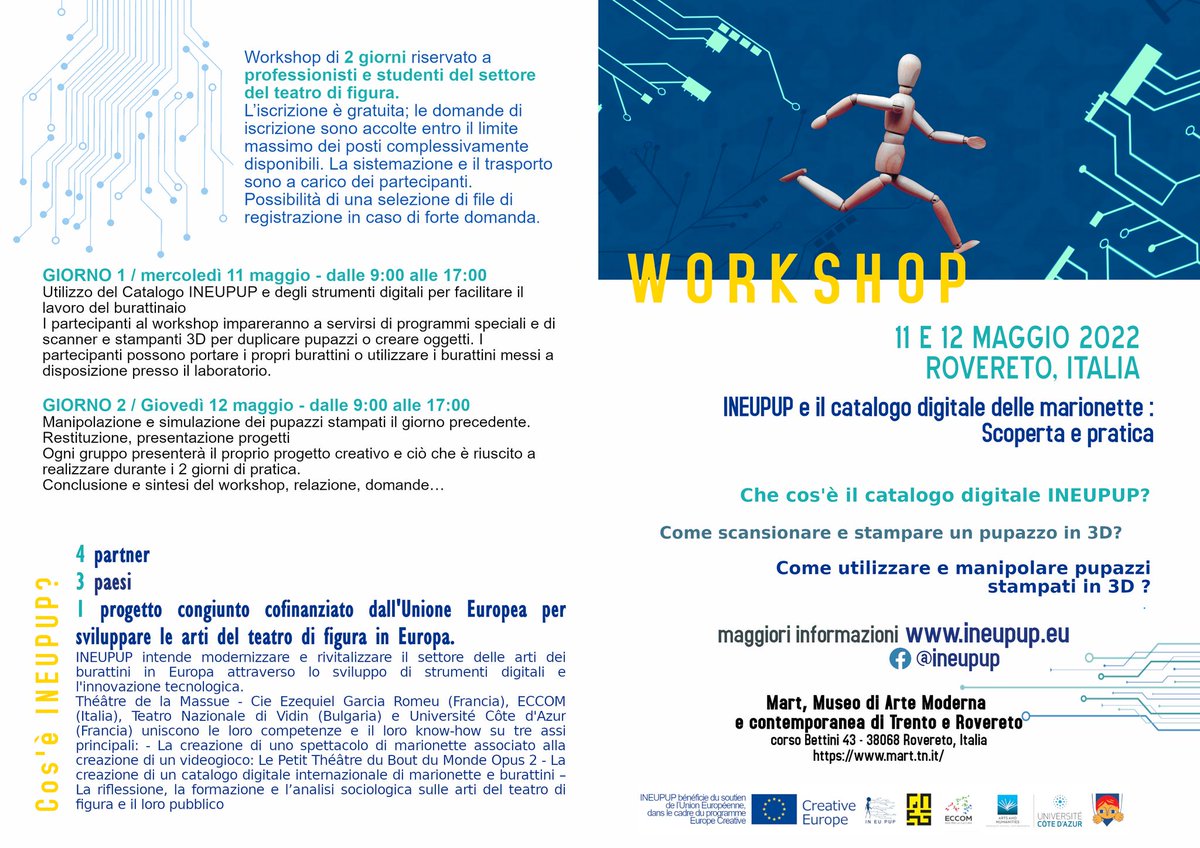 Eccom (@eccom_it) on Twitter photo InEuPup organizza 2 giorni di workshop al <a href="/mart_museum/">mart_museum</a> per testare le potenzialità di stampa e scansione 3D nell’ambito del teatro di posa e approfondire il catalogo digitale di progetto.
Per approfondire visita il sito ow.ly/A6ep50IX1Fe
<a href="/Univ_CotedAzur/">Université Côte d'Azur</a> | <a href="/TheatreMassue/">Théâtre de la Massue - Cie Ezequiel Garcia Romeu</a> InEuPup organizza 2 giorni di workshop al <a href="/mart_museum/">mart_museum</a> per testare le potenzialità di stampa e scansione 3D nell’ambito del teatro di posa e approfondire il catalogo digitale di progetto.
Per approfondire visita il sito ow.ly/A6ep50IX1Fe
<a href="/Univ_CotedAzur/">Université Côte d'Azur</a> | <a href="/TheatreMassue/">Théâtre de la Massue - Cie Ezequiel Garcia Romeu</a>