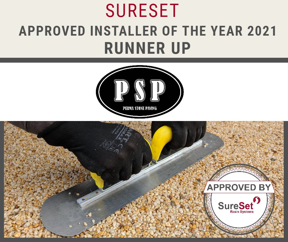 SureSetUK's tweet photo. Congratulations to our joint 'Runner up' for Approved Installer of the Year for 2021. Amazing effort @DebmatSurfacing and @permastonepavingltd.co.uk
#resinbound #sureset #resinsystems #pavinginstallers #pavingcontractors https://t.co/8MhuiAXBVm