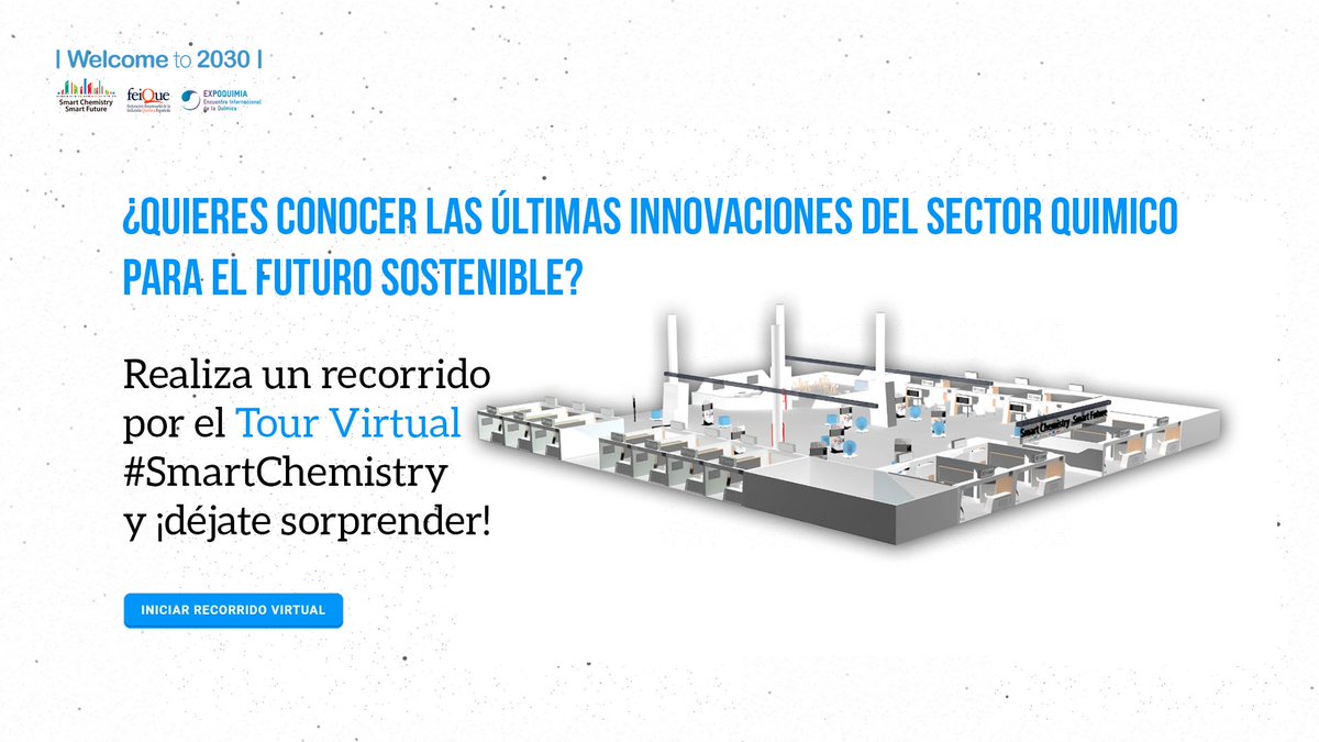 📢¿Quieres saber cómo será el #futurosostenible? Da una vuelta por el Tour Virtual de #SmartChemistry #SmartFuture y sorpréndete con las innovaciones más punteras de la #química, que dan respuesta a los retos planteados por los #ODS y el #GreenDeal!
▶️smartchemistry.feique.org