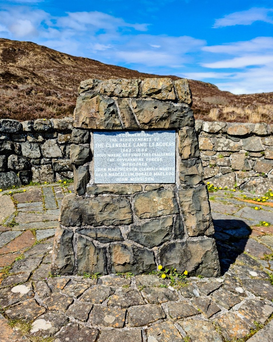 StoryScotland's tweet photo. Next time you're heading to Neist Point in Skye, keep your eyes peeled for this little monument to the brave crofters of Glendale.

It's easy to assume the Highland Clearances was one event in the 1700s. In truth, it was a long, slow process still going on in the 1880s. https://t.co/VmcSlRIPWY