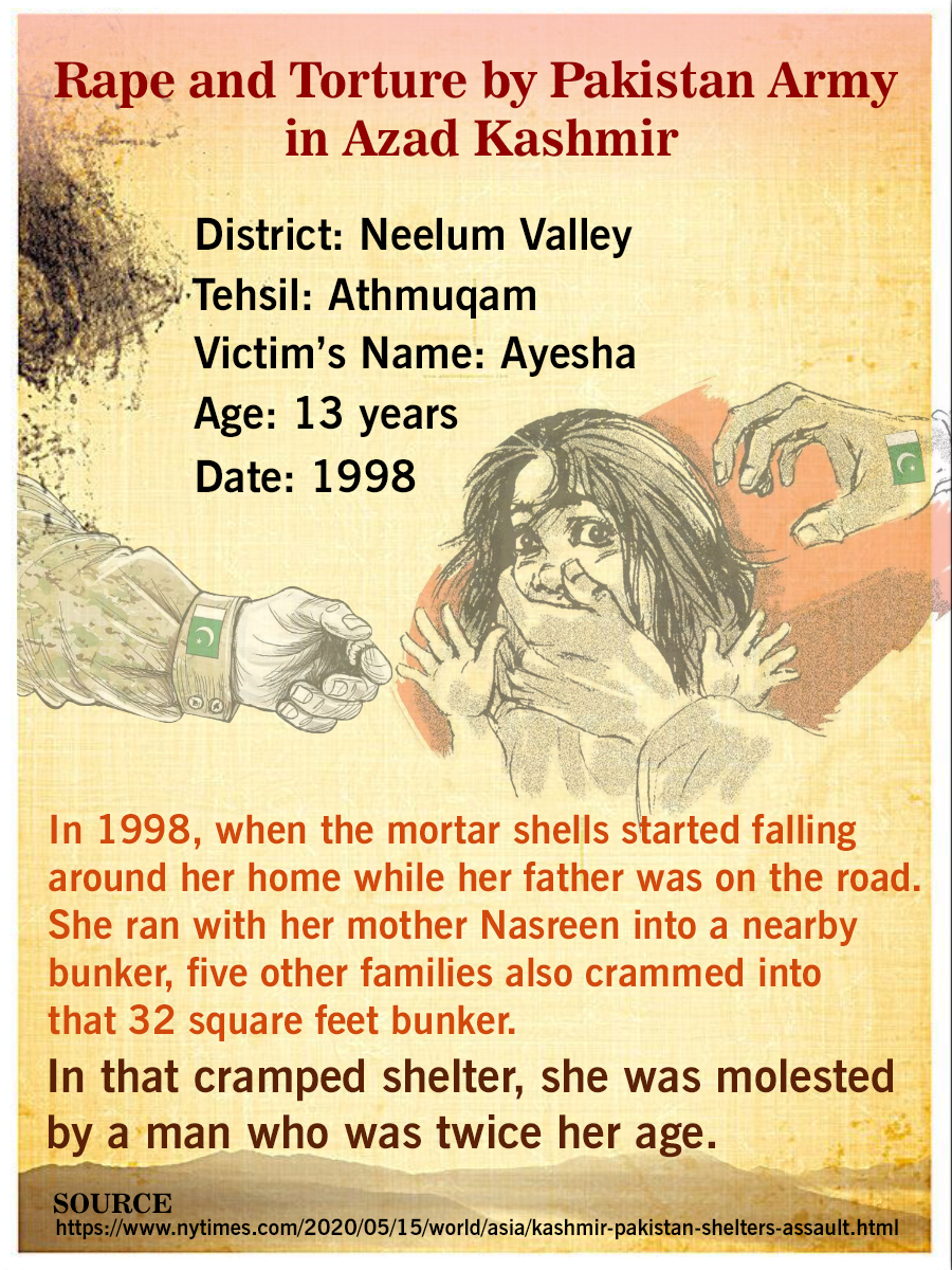 AKLM_0FFICIAL's tweet photo. Rape and Torture by P@kistan #Army in Pakistan Administered #Kashmir

In 1998, Ayesha was molested by a man who was twice her age.
#Bunker #NeelumValley https://t.co/U8k9ietZXH