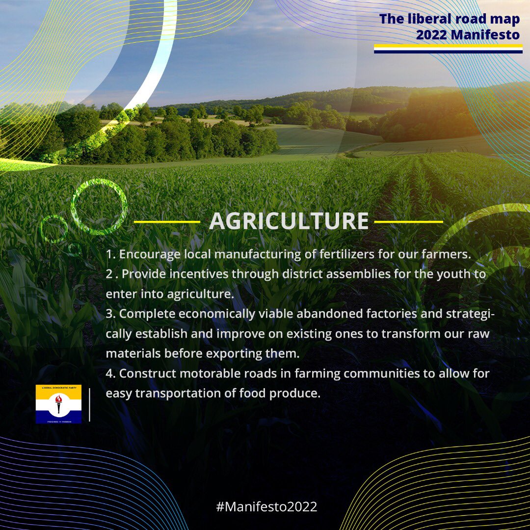 officialLDP_'s tweet photo. We have engaged, listened, and seen the plights of our dear nation. We care and therefore have put measures in place to fix them. 
Excerpts of our Liberal road map manifesto.

Progress in freedom
#3hye
#GijPolcom2022
#SimulatedCampaign
@kodwoboateng @TDzineku https://t.co/NpkQrNP8bl