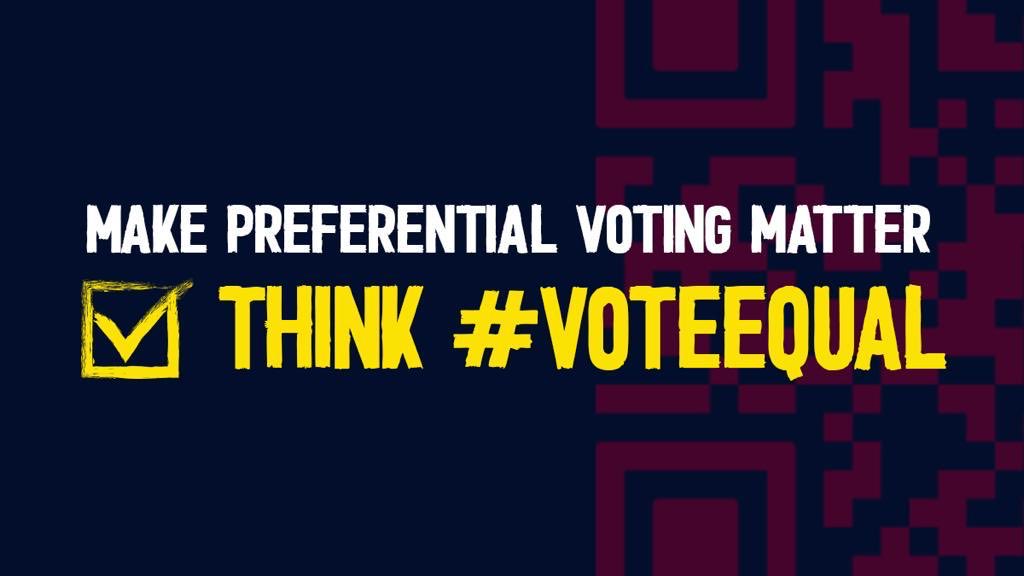 CChastenay's tweet photo. Make #PreferentialVoting matter

Think #VoteEqual for the fair representation of women and men in Parliament https://t.co/To2ir3fYsE
