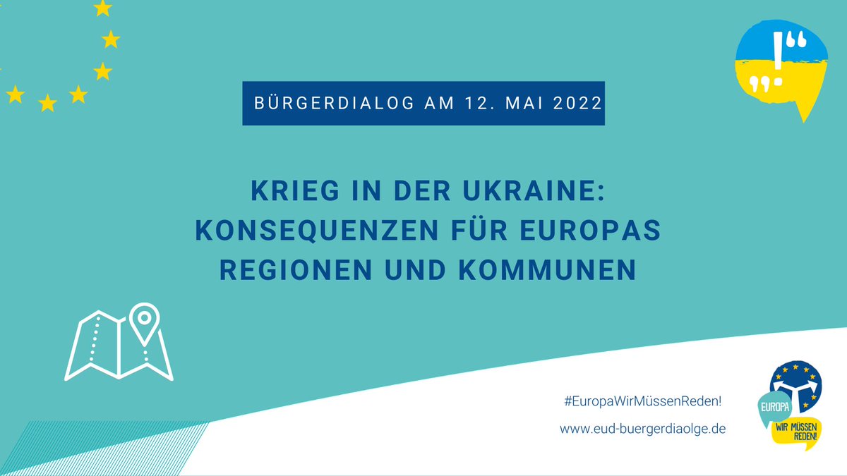 EUD_Dialog's tweet photo. 🇺🇦#Krieg in der #Ukraine - Was sind die Auswirkungen für Europas #Regionen und #Kommunen?👉Diskutiert mit uns am 12.5. um 17:30 Uhr bei unserem nächsten #EUDDialog mit @IntMigBerlin, @WolfgangPetzold & @uwezimm @gemeindebund. Anmeldung👉 https://t.co/b6tTuZyKzp 🇪🇺 https://t.co/uIYzcaYMzl