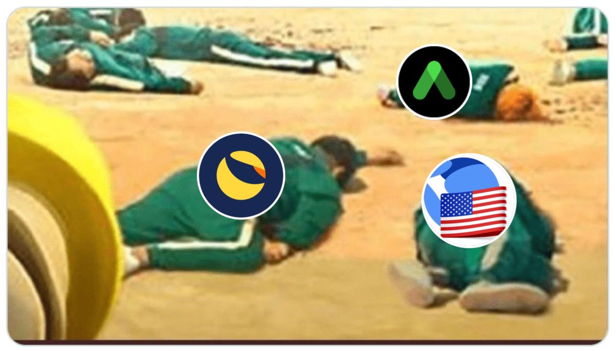CryptoGanster's tweet photo. Los jugadores #21, #39 y #412 en el market cap fueron eliminados. 

#SquidGame #BTC #Bearmarket 🐻 https://t.co/LYaRwmyLOj