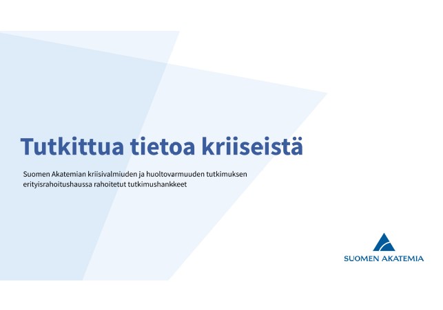 Tuoretta ja tutkittua tietoa kriiseistä! Uusi julkaisumme esittelee kaikki RESILIENCE-ohjelman hankkeet, joiden tekemä tutkimus vahvistaa tulevaisuuden kriisivalmiutta ja huoltovarmuutta. Lataa julkaisu täältä➡️aka.fi/globalassets/1…
#AKA_RESILIENCE #kriisivalmius #huoltovarmuus