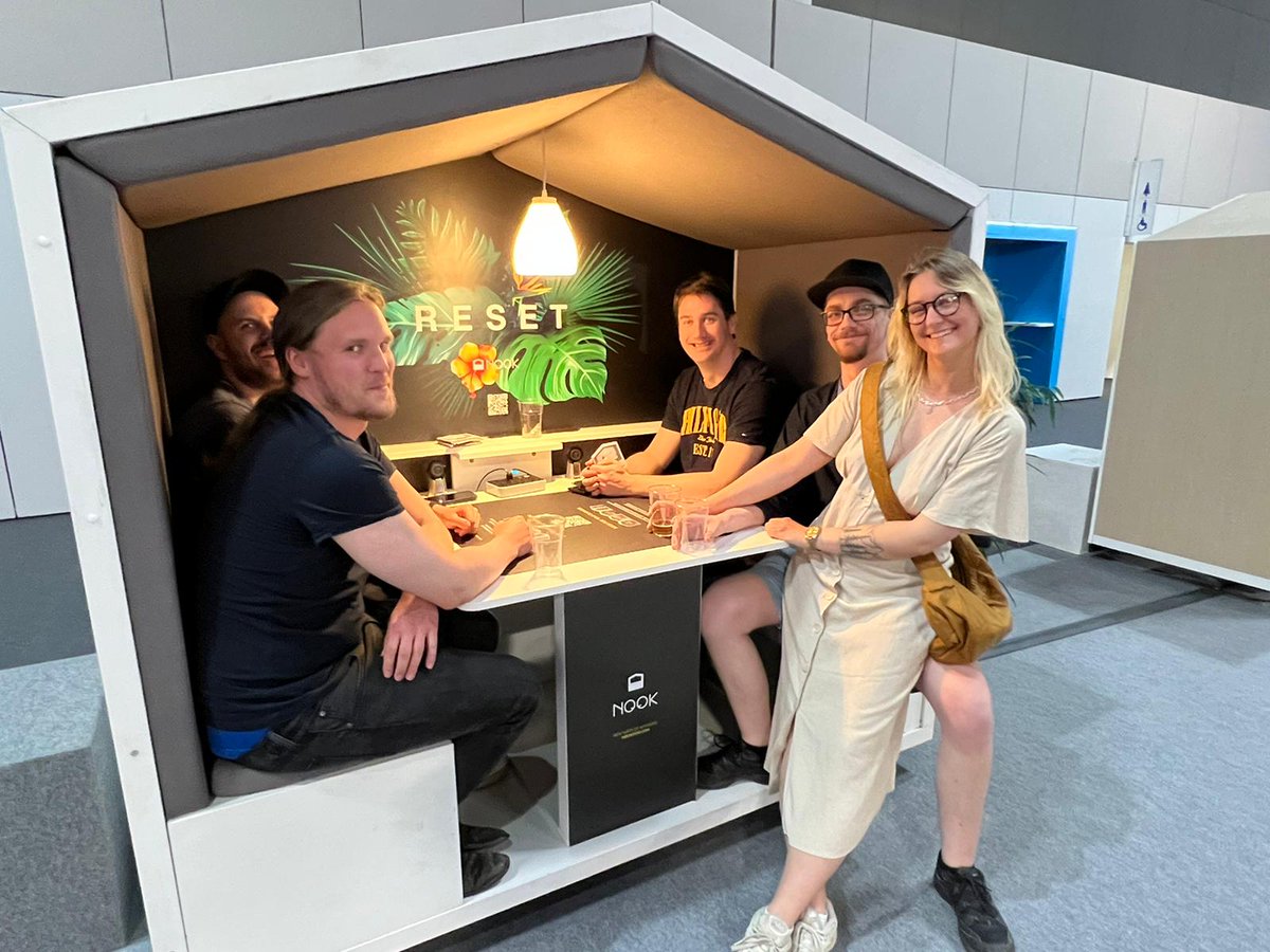 nookpod's tweet photo. Who’s at @ISE_Show this week? 🇪🇸

If you need a moment to rest, relax, or recharge your phone, you’ll find 6 Nooks ready for you. We’re looking forward to seeing the latest tech innovation &amp; audiovisual goodness. Time to get our geek on 🤓

#ISE2022 #NookPod #AVtweeps  #SmartTech https://t.co/FqsTMn2MLk