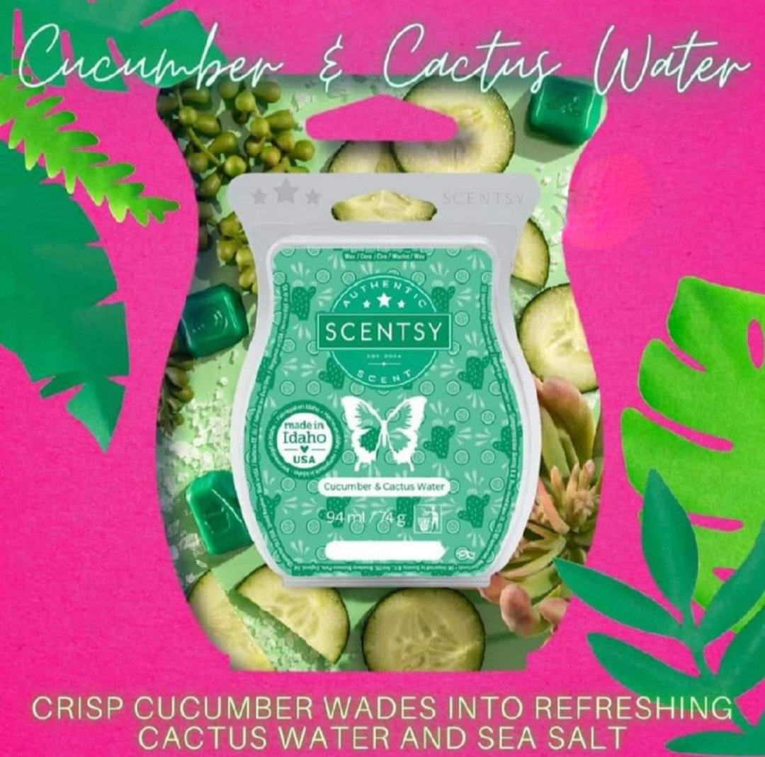 Mark_stevens21's tweet photo. It's wax change day for me and warming one of our new summer fragrances.
#scentsy #summer #fragrances #Cucumber #cactuswater #Fresh #homearoma #homefragrance #waxbars https://t.co/vRv91DuptR