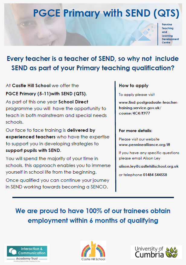 We are still recruiting for trainee teachers. Apply now.
…duate-teacher-training.service.gov.uk/course/4C4/K977