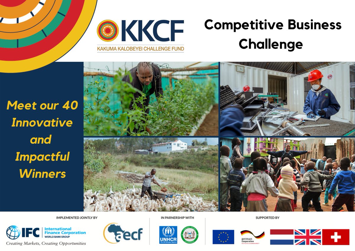 kkcfkenya's tweet photo. Congratulations to the 40 winners of the @kkcfkenya  Competitive Business Challenge aimed at supporting development and creating jobs in Kenya's Kakuma-Kalobeyei area. 
Learn more about the winners: https://t.co/IxxocwSLnH https://t.co/Af4fzmEt4J