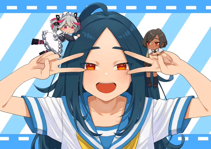 #3ヶ月上達法  オーバーランだったけど完走できました!
途中体調を崩してうまく進められない時期もあったけど、3ヶ月間毎日絵のことを考えてとても楽しかった!!
ラストはさいとうなおき先生の秘蔵っ子3人組で!一度データ飛んだ時は吐くかと思った…🥲
#7巡目
#さいとう先生に感謝
#Kちゃんアート 