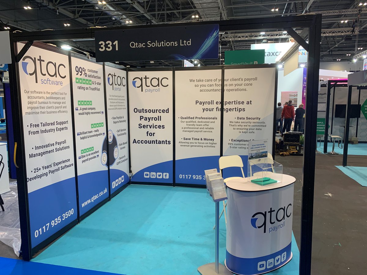 qtacpayroll's tweet photo. We’re set up and excited to meet all of you attending @Accountex 11-12th May @ExCeLLondon. Come visit stand 331 for a chance to win an ultimate experience for two and discuss your payroll requirements. #Accountex #accountex2022 https://t.co/R6wHmkXaGM