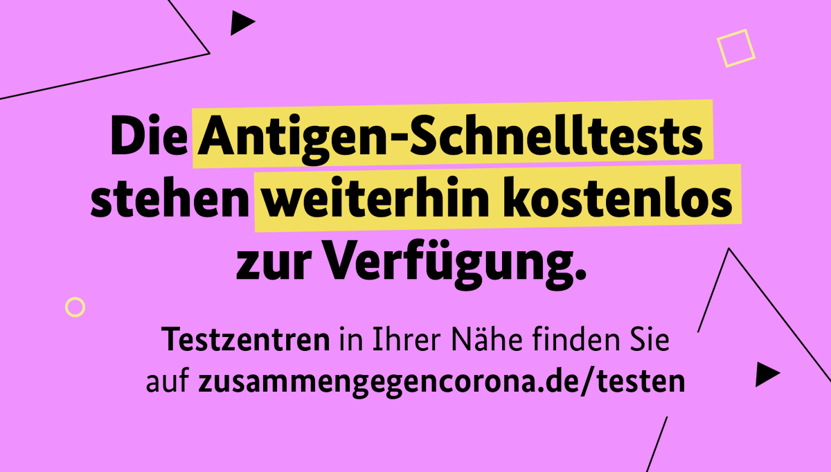 BMG_Bund's tweet image. Lassen Sie sich auch weiterhin regelmäßig testen – unabhängig vom Impf-oder Genesenenstatus haben Sie Anspruch auf mindestens einen kostenlosen #Schnelltest pro Woche. Ein #Testzentrum in Ihrer Nähe finden Sie hier: zusammengegencorona.de/testen