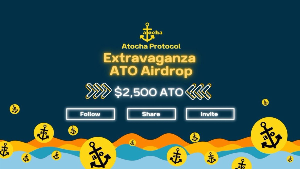 🚀 Airdrop: Atocha Protocol
💰 Value: $2,500 worth $ATO
👥 Referral: N/A
📅 End Date:  30th May 2022
🏦 Distribution Date: TBA

🎐 Airdrop Link: t.me/AirdropsGun/16…

<a href="/AtochaProtocol/">Atocha Protocol | Building Puzzle on NEAR</a> #AirdropsGun #AtochaProtocol #ATO #Web3 #Airdrop #DYOR #NFA #cryptocurrency #BSC