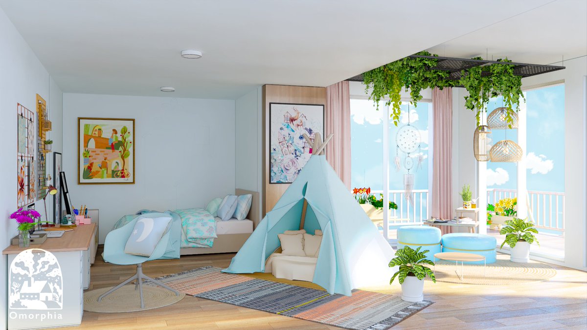 Omorphia1's tweet image. A light-filled room can instantly boost your positive vibes 😌🌈