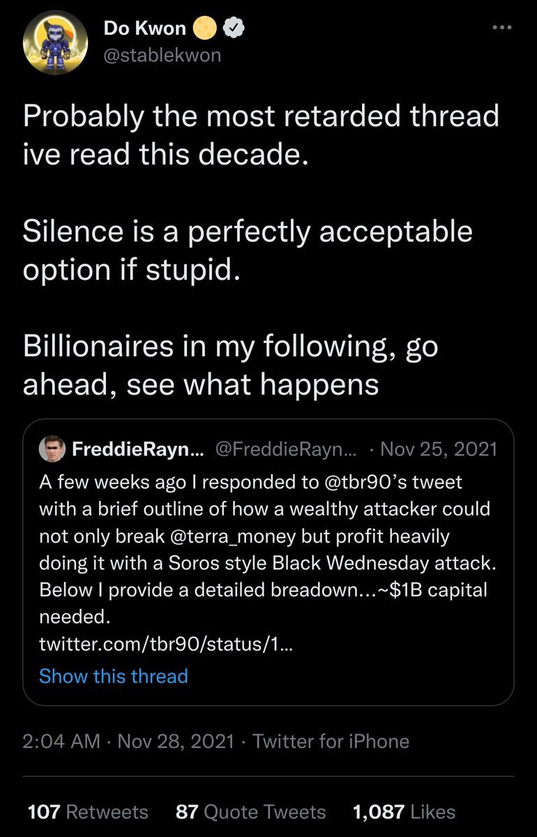 Silence is a perfectly acceptable option if stupid