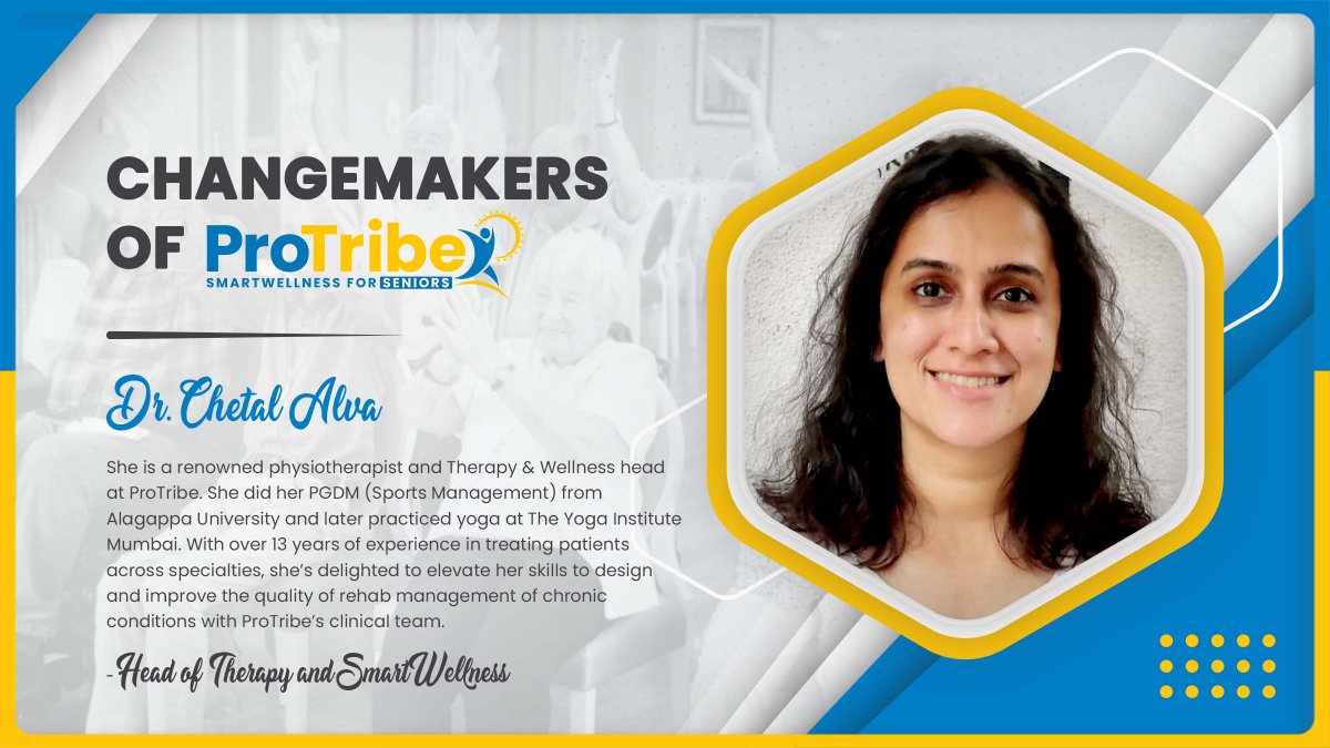 ProTribeSeniors's tweet photo. With the expertise of Dr Chetal Alva, ProTribe’s clinical team is redefining the landscape of rehab management and #SeniorCare and she continues to better the lives of seniors by keeping their wellness in check. 

#ProTribeChnageMakers #ProTribeSmartWellness #SmartSeniorCare https://t.co/U8O9OfjFC0