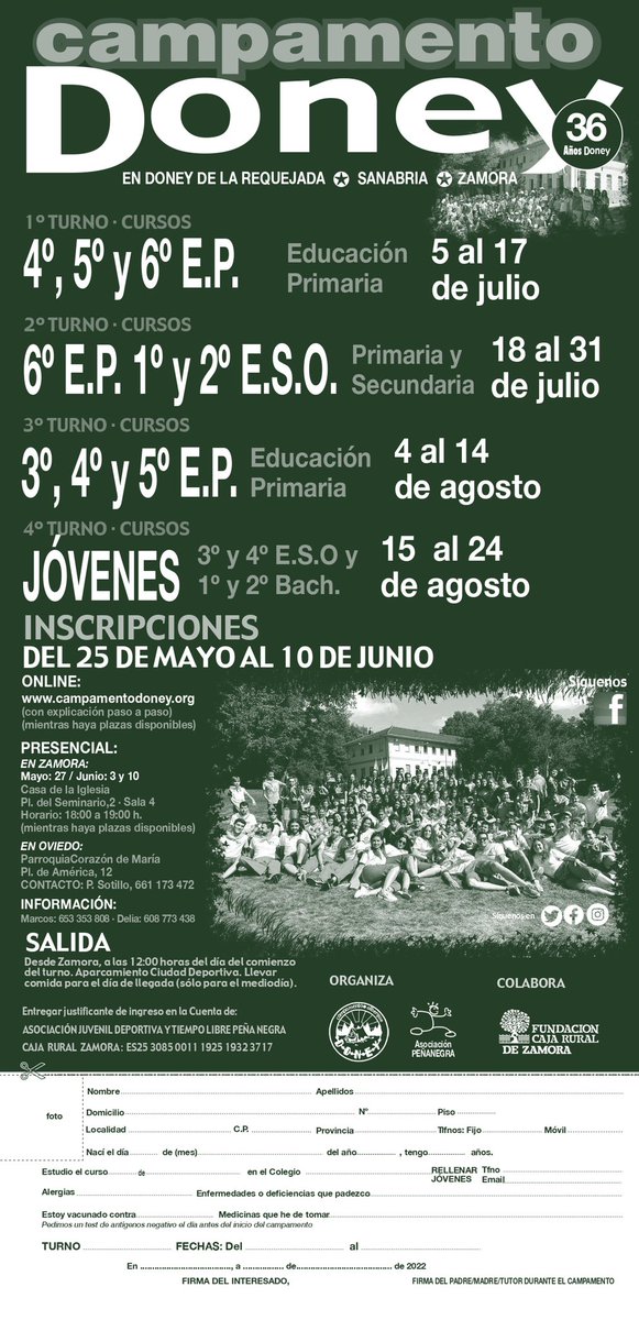 campamentodoney's tweet photo. ¡Doney 2022 cada vez está más cerca, y nosotros ya estamos preparando todo 🏕! Las inscripciones abren el 25 de mayo ⏰. Toda la información en https://t.co/ynHzf4EBfN https://t.co/RGXDBosY2B