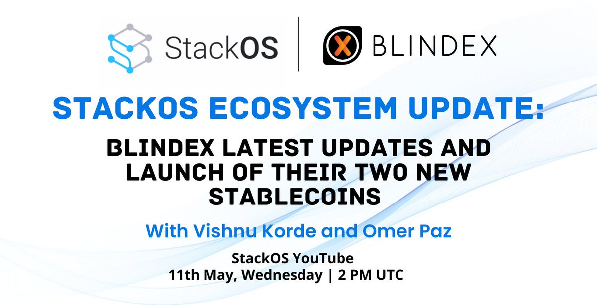 CryptoBoss27's tweet photo. @unicorn_clubnft 📣YouTube Live with @VishnuKorde and @Blindexio

This is the time to talk about recent updates from Blindex and their latest stablecoin launch together with StackOS System Update!🔥

⏰Join us on May 11th, Wednesday at 2PM UTC on StackOS YouTube!

#DeCloud #MATIC #AVAX #ETH #BSC https://t.co/1davrp9YP7