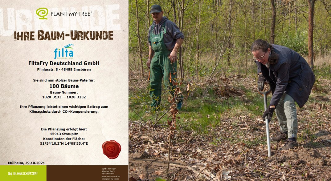 FiltaFryEurope's tweet photo. We are now real #tree #sponsors. Great joint #tree #planting of 100 #Redbeech trees (Tree of the Year 2022) with PLANT-MY-TREE® in #Straupitz, #Spreewald. Read more: https://t.co/hYTM1D6JV0 https://t.co/XgeEnvETSO