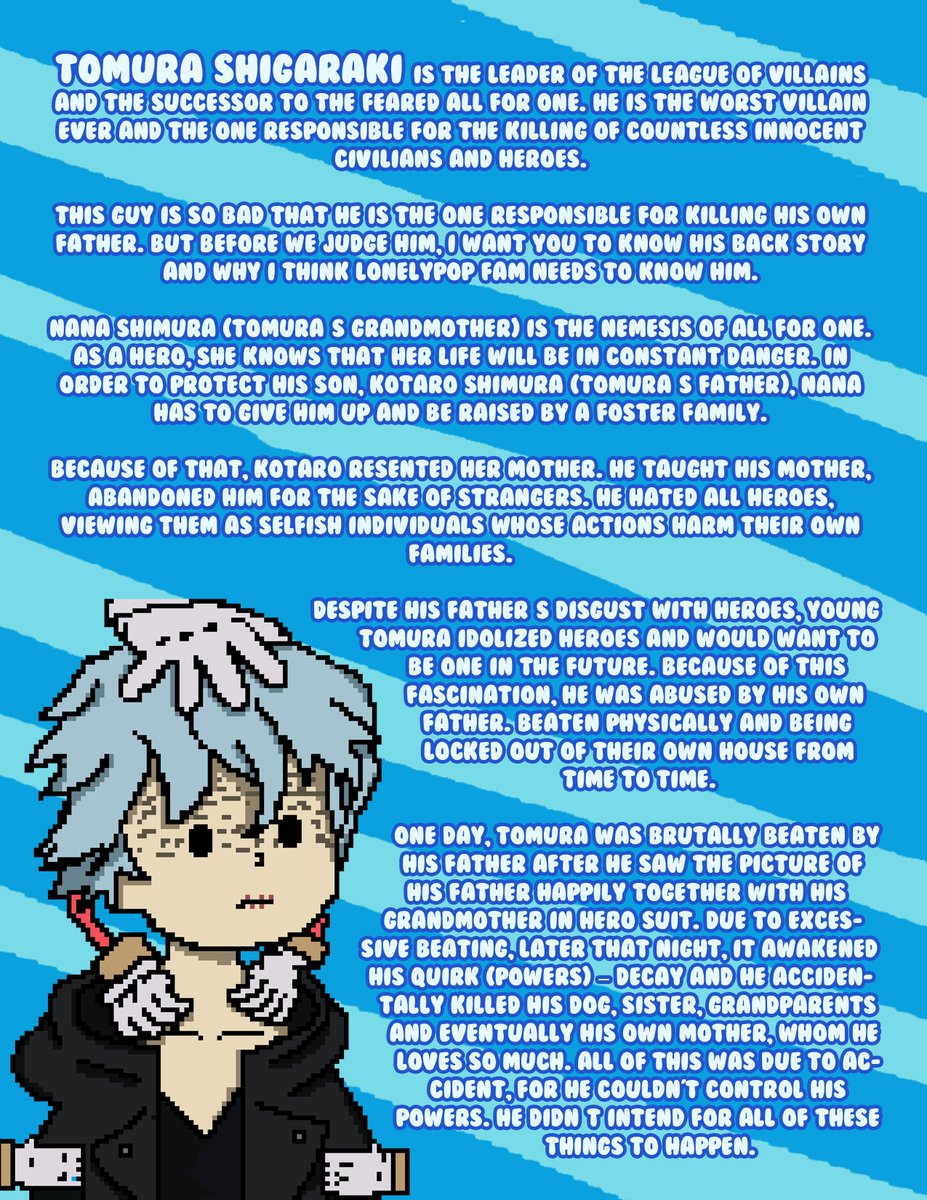 mrwhite_eth's tweet photo. Hi @LonelyPopNFT  fam..
Posting my first art, which I will call 
“Lonely Tomura Shigaraki.”

He is known as the main antagonist of the anime titled 
“My Hero Academia (Boku no Hero).”

I hope you take time to read. Enjoy!
@BushRobins  @0xstudio https://t.co/WaWBDjIQwb