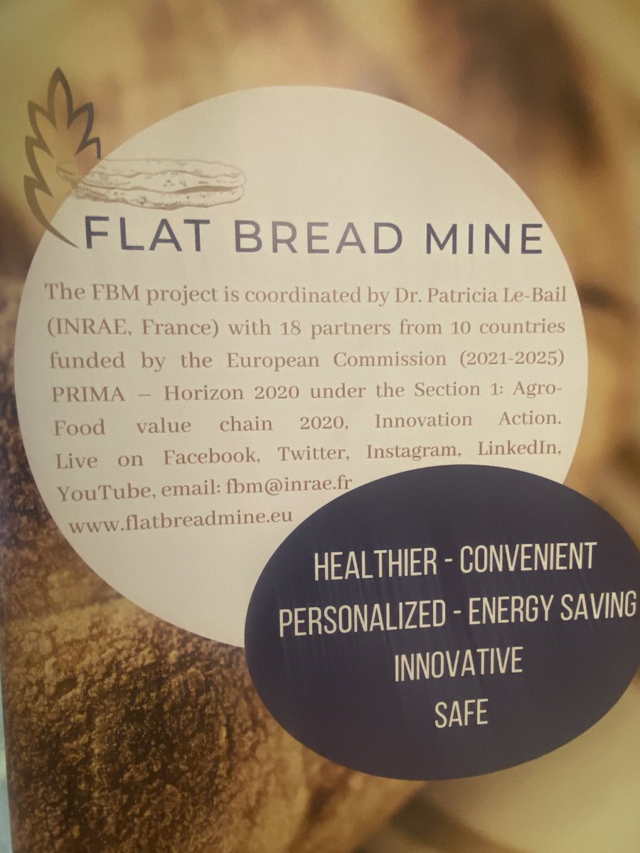 lina1970's tweet photo. happining now
H2020 Program, PRIMA Call
FLAT BREAD MINE ,
First plenary meeting -Jordan
project full title : Flat Bread of Mediterrean area ; INovation & Emerging process & technology
#food #bread #flatbread @PrimaProgram @HaneenDmour1 @FlatBreadMine #euprojects #eu #food https://t.co/18wZIO8J57