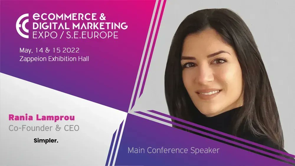 SimplerSo's tweet photo. Meet us at ECDM Expo 2022, the largest eCommerce &amp; Digital Marketing exhibition in SE Europe! Our CEO @Ranialam will be speaking at the Main Conference about one-click checkout and how Simpler brings a new era for frictionless shopping in the digital or physical world. #ecommerce https://t.co/hXU1ejSDuD
