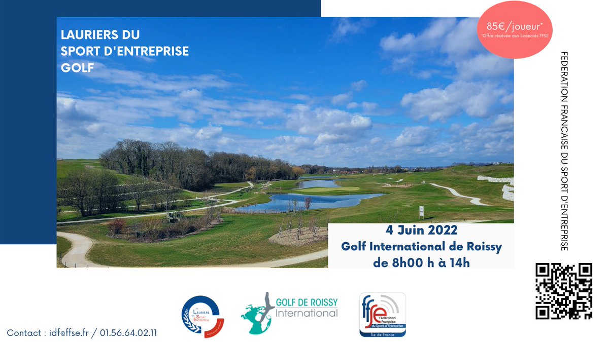 Après deux années d'absence les Lauriers de Golf font leur retour le 4 juin au Golf International de Roissy ⛳️

Un scramble avec départ shotgun n'attend que vos équipes d'au moins 4 joueurs 🏌️

#golf #ffse #sport #entreprises