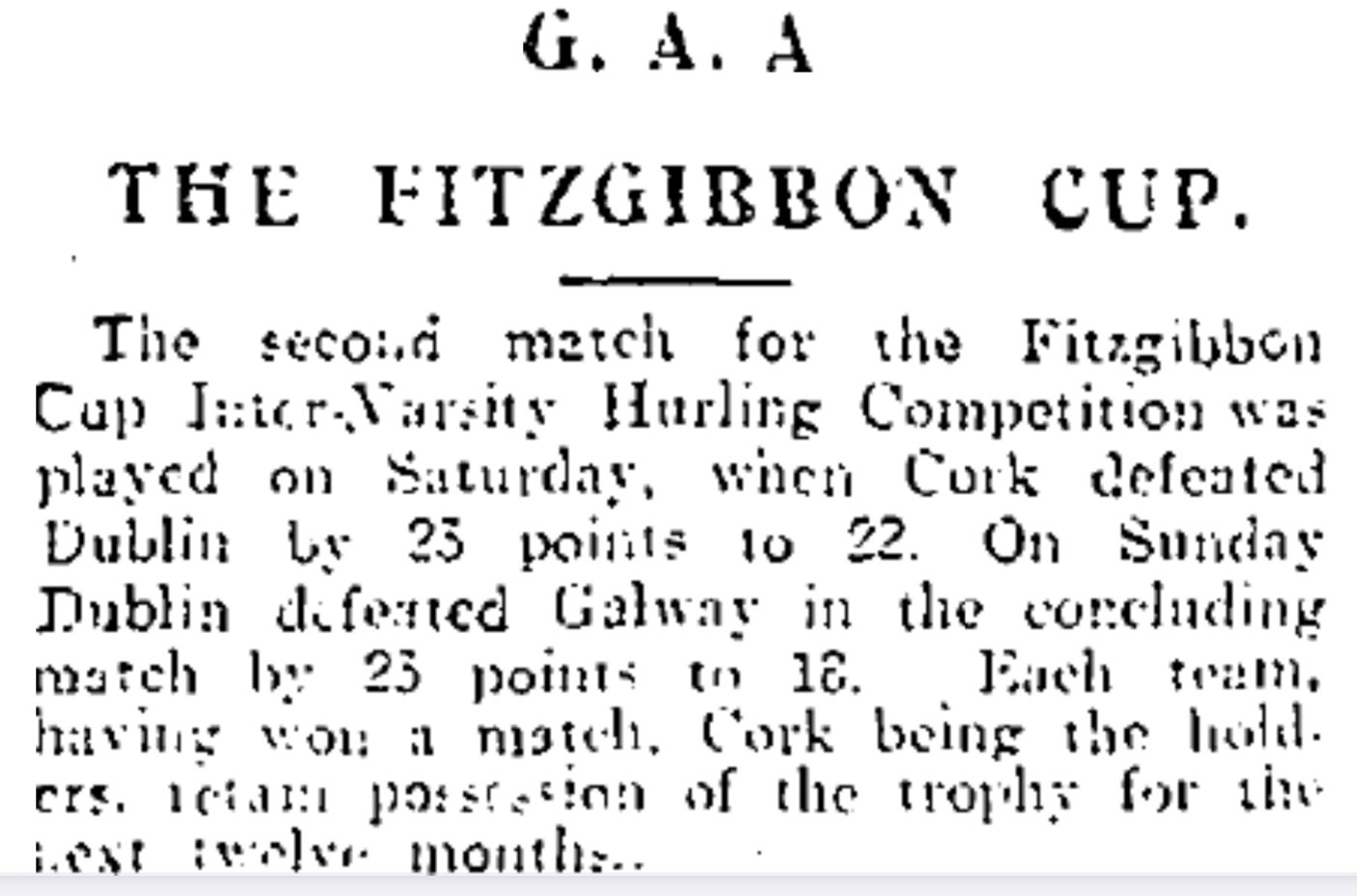 Cork Hurling History 🔴⚪️ on Twitter "The Evening Herald advised that U