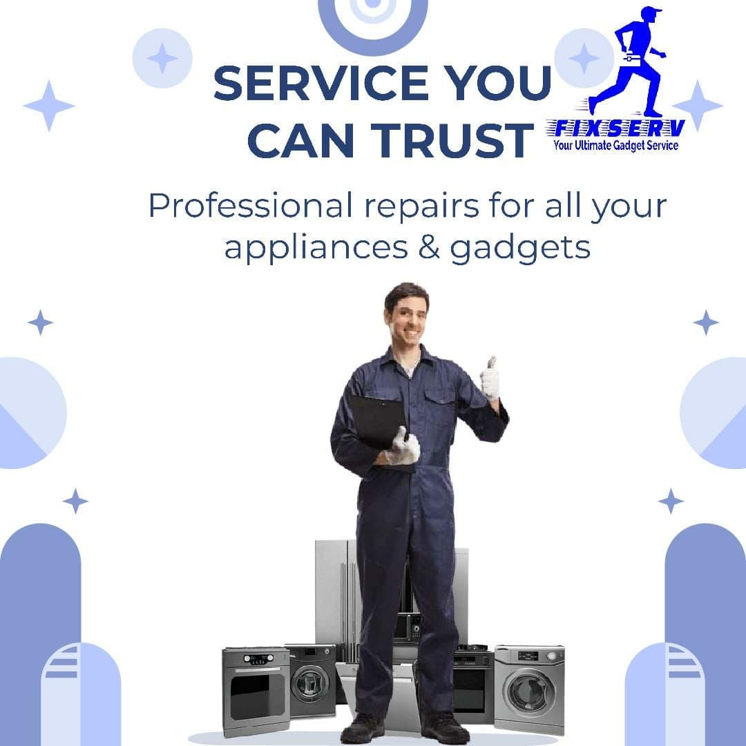 Any model. Any problem. You can always bank on us for a reliable repair. Get your gadgets and appliances a repair like no other.

#Fixserv
#gadgetsrepair
#appliancesrepair
#reliablerepair