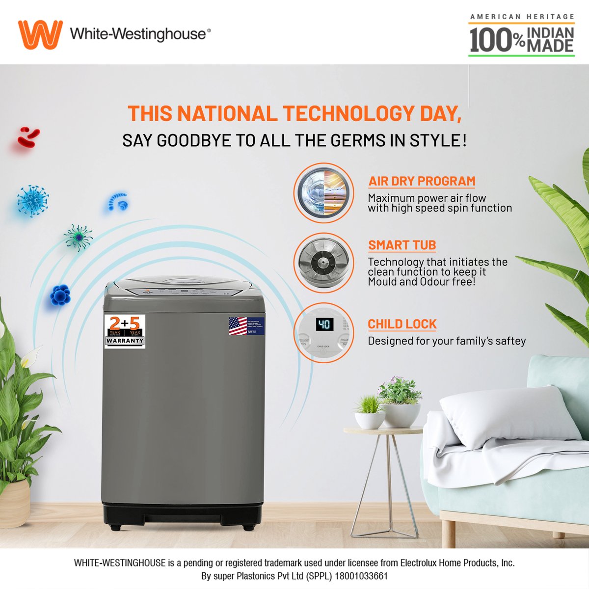 wwhindia's tweet photo. Adapt to the latest technology washing machines at White-Westinghouse, and say goodbye to dirty laundry with no more germs! Happy National Technology Day!
#WhiteWestinghouseIndia #Technology #Innovation #Laundry #WashingMachine #DryingMachine #Sale #NationalTechnologyDay https://t.co/oWLqRS06xx