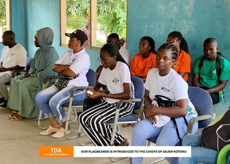 TrueDemocratsA's tweet photo. TDA’s visit to the chiefs of Adjen Kotoku 🟠⚪️🟢 .Indeed it was a success.

#AmaGhana
#GijPolcom2022
#SimulatedCampaign https://t.co/sJfmv4Gz2M