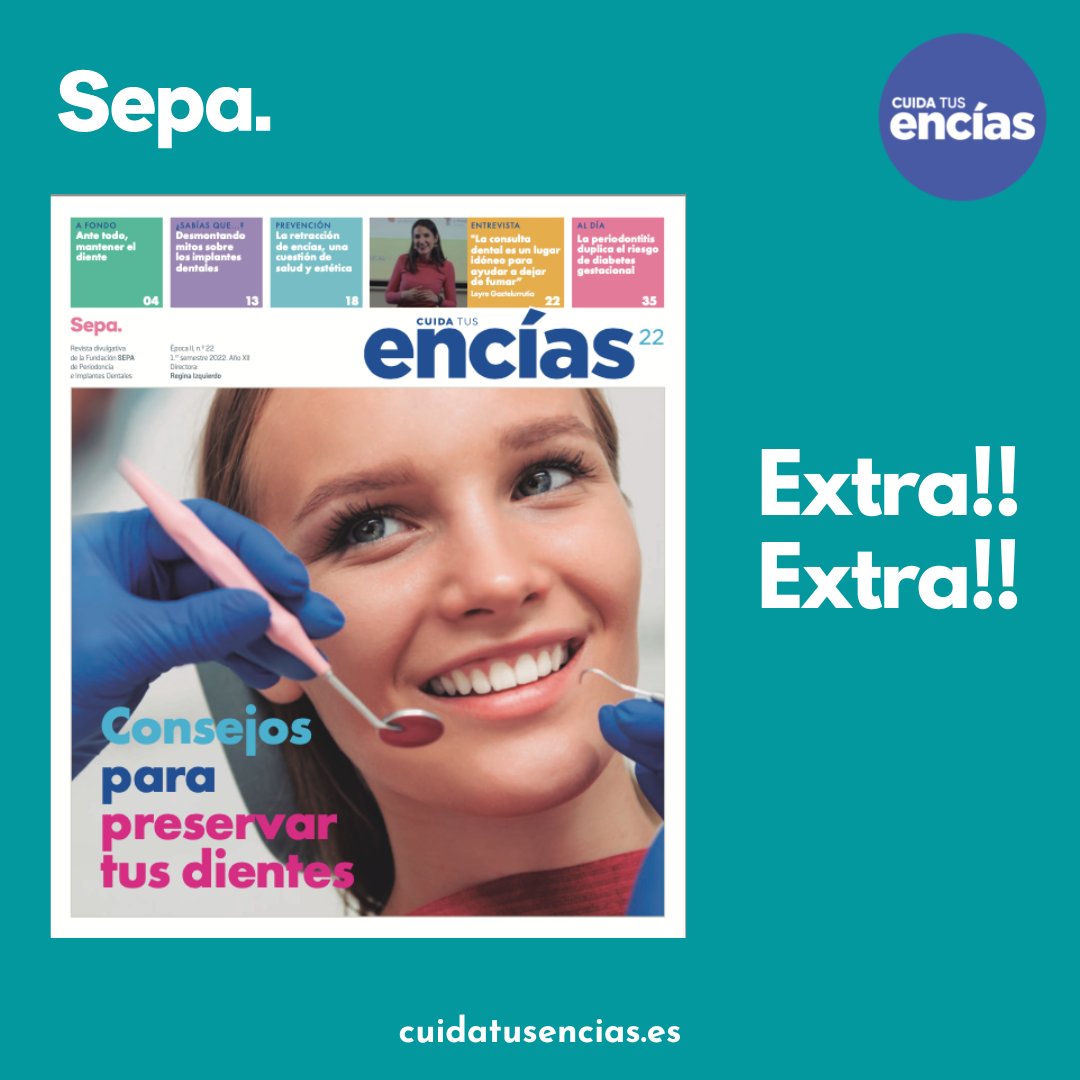 Preservar el diente natural con salud, funcionalidad y estética. Este es el tema central del nuevo número de la revista divulgativa <a href="/cuidatusencias/">cuidatusencias</a> de la Fundación <a href="/SEPAperiodoncia/">SEPA</a> a la que puedes acceder aquí de forma gratuita cuidatusencias.es/revista-cuida-…
