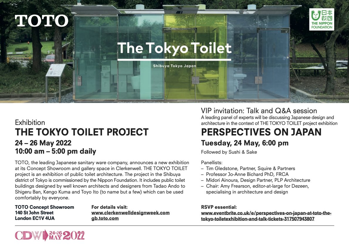 Helen Hamlyn Centre for Design (@hhcdesign) on Twitter photo Professor Jo-Anne Bichard of <a href="/HHCDesign/">Helen Hamlyn Centre for Design</a> and <a href="/PTRU_TINKLE/">Toilets Innovation and New Knowledge Exchange</a> will be joining an expert panel discussion on the 24 May for this innovative exhibition, part of <a href="/CDWfestival/">Clerkenwell Design Week</a>. To book please visit eventbrite.co.uk/e/the-tokyo-to… Professor Jo-Anne Bichard of <a href="/HHCDesign/">Helen Hamlyn Centre for Design</a> and <a href="/PTRU_TINKLE/">Toilets Innovation and New Knowledge Exchange</a> will be joining an expert panel discussion on the 24 May for this innovative exhibition, part of <a href="/CDWfestival/">Clerkenwell Design Week</a>. To book please visit eventbrite.co.uk/e/the-tokyo-to…