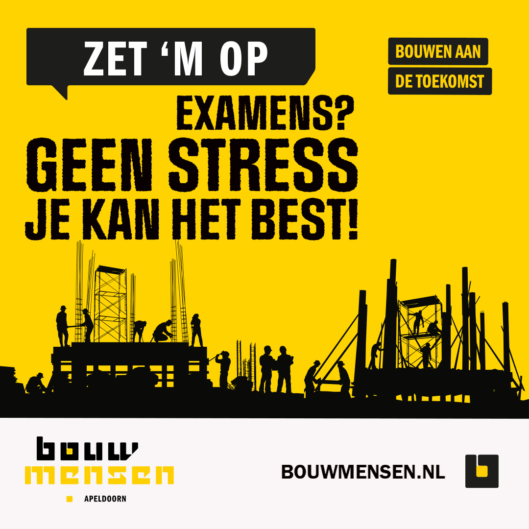 BouwmensenApd's tweet photo. 𝙈𝙖𝙖𝙠 𝙟𝙚 𝙚𝙭𝙖𝙢𝙚𝙣𝙨✍️ 𝙖𝙡𝙨𝙤𝙛 𝙟𝙚 𝙩𝙤𝙚𝙠𝙤𝙢𝙨𝙩 𝙚𝙧𝙫𝙖𝙣 𝙖𝙛𝙝𝙖𝙣𝙜𝙩! #loesje 
Veel succes, zet ‘m op en zorg ervoor dat jij binnenkort ook de vlag kunt uithangen!💪🏻📚

#Aventus #UWV #Apeldoorn #Jegaathetmaken #MBO #VMBO #Ookdatisdebouw #BouwR #Bouwmensen https://t.co/JdUzGdAJNK