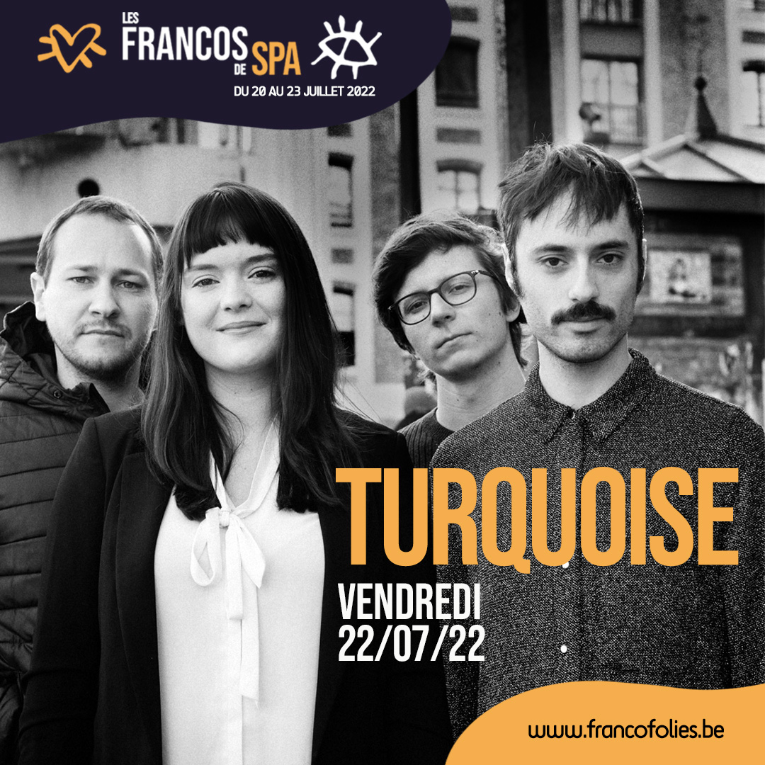 francosdespa's tweet photo. En 2019, les Bruxellois de @Turquoizeee  ont été sacrés « coups de coeur » ❤️ des 2 co-présidents du jury du Franc'Off, Tim Dup et SAULE.
@Turquoizeee  sent bon la dream pop et la new wave, mais sans anachronisme... https://t.co/8fZbMHDkUs