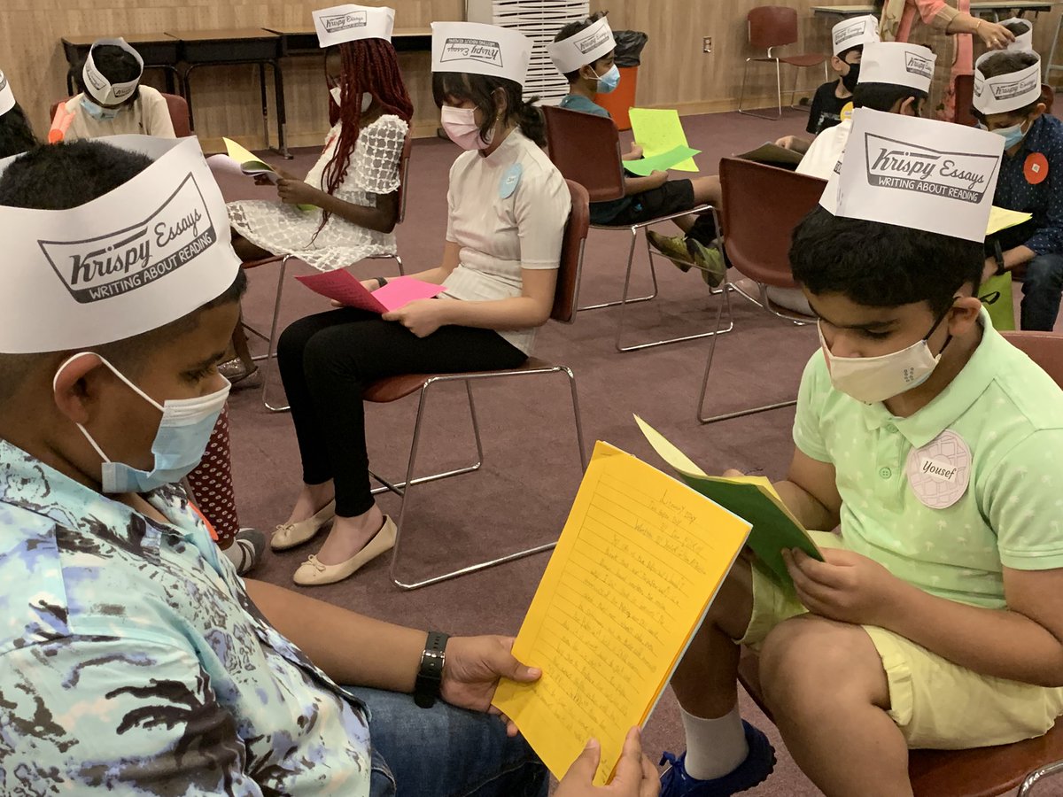 shina_george's tweet photo. Grade 4 tasting Krispy Essays. #literaryessay #writingcelebration #grade4 @TCRWP @ISGDmm https://t.co/F8iyqtWWTH