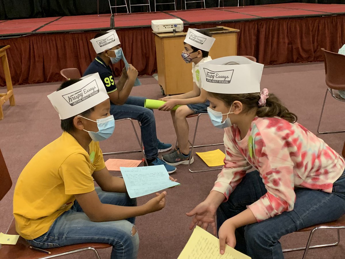 shina_george's tweet photo. Grade 4 tasting Krispy Essays. #literaryessay #writingcelebration #grade4 @TCRWP @ISGDmm https://t.co/F8iyqtWWTH