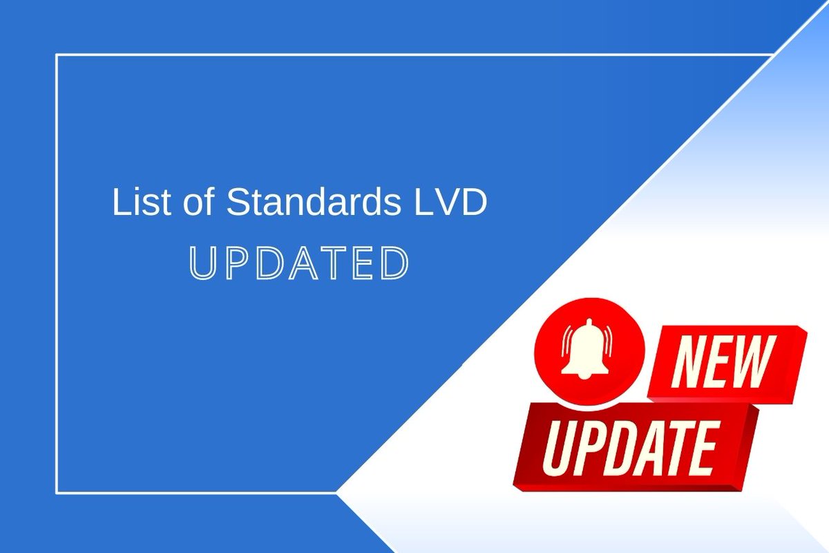 cemarking's tweet photo. List of Standards LVD Updated -published on Product Compliance Manager - May 10, 2022

This updated list is important to all manufacturers of CE marked products under the LVD that have used European harmonized standards to prove CE compliance. 
https://t.co/EWWNnl3e2H

 #LVD https://t.co/gcFeRNM1VE